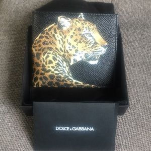 Dolce & Gabbana Black Leopard Bifold Wallet